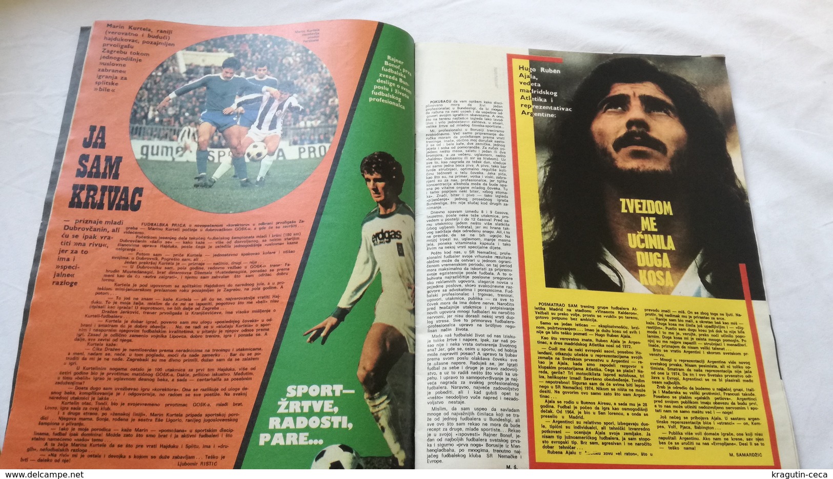 1978 TEMPO YUGOSLAVIA SERBIA SPORT FOOTBALL MAGAZINE NEWSPAPERS AJAX GYMNASTICS SLAVICA KUNDACIN Rubén Hugo Ayala ZVEZDA