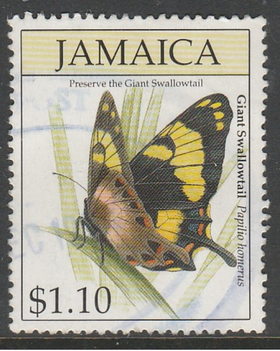 Jamaica 1994 Butterfly - Giant Swallowtail 1.10 $ Multicoloured SW 840 O Used - Jamaica (1962-...)