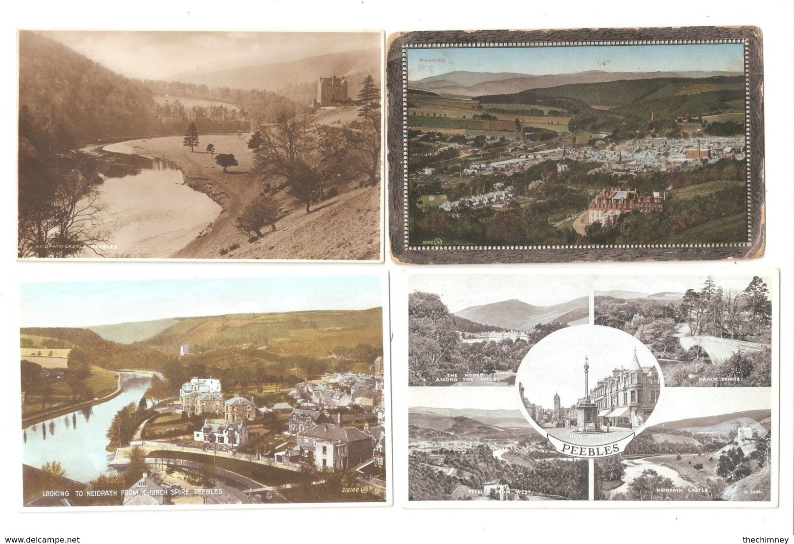 FOUR OLD POSTCARDS OF PEEBLES SCOTLAND   ?????????????????????????? - Peeblesshire