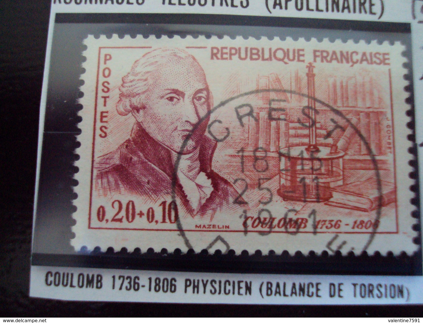 à Partir De 1960-timbre Oblitéré N°  1297   "  Physicien, Coulomb  "     2 Euros - Oblitérés