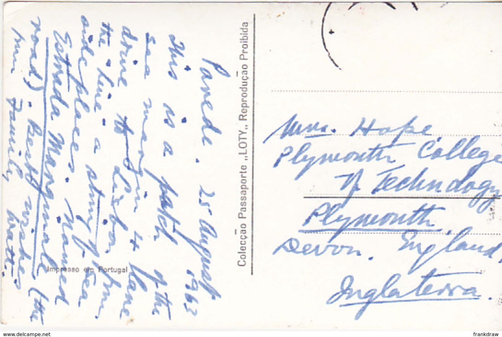 Postcard - Parede (Costa Do Sol) - Sanatorio Santane E Estrade Marginal - Posted, No Stamp - VG (Mess. Date 25-08-1963) - Unclassified