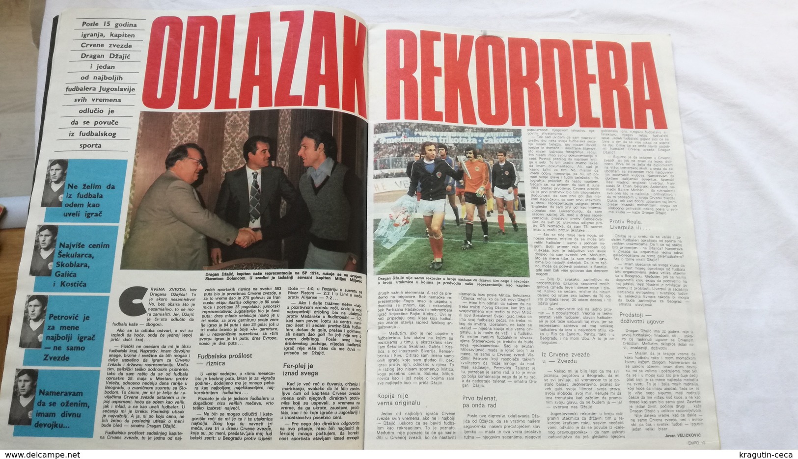 1978 TEMPO YUGOSLAVIA SERBIA SPORT FOOTBALL MAGAZINE NEWSPAPER ARGENTINA DRAGAN DZAJIC César Luis Menotti RIJEKA MARIBOR