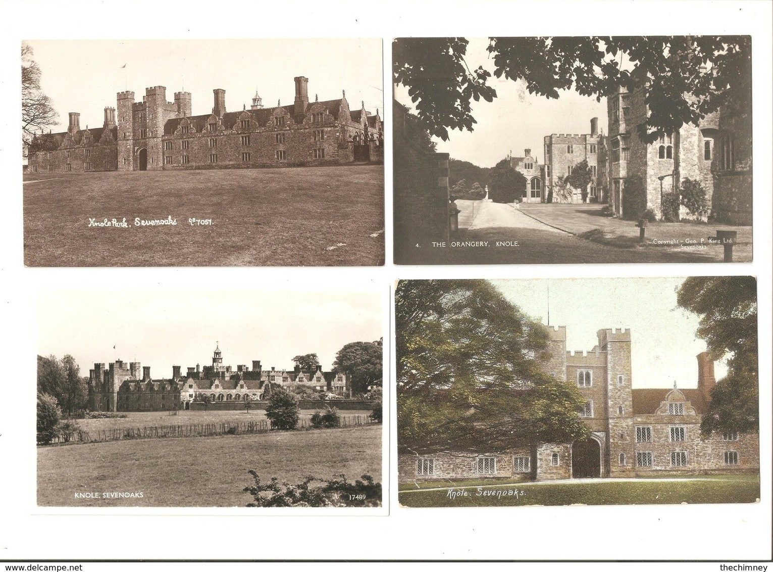 FOUR OLD POSTCARDS OF KNOLE KNOLE PARK ETC SEVENOAKS KENT - Sonstige & Ohne Zuordnung