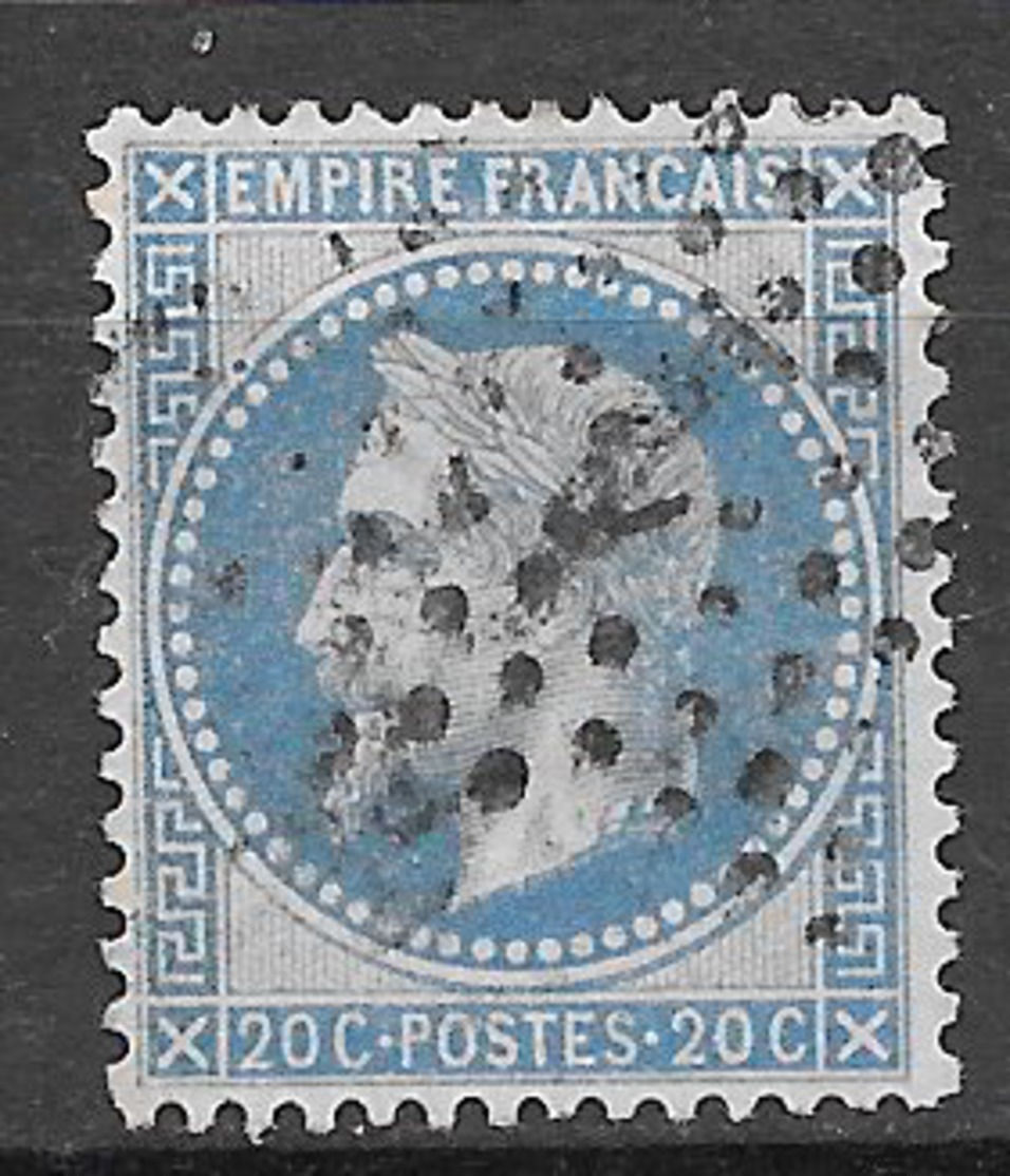 Francia 1863-69 Effigie Di Napoleone III Con Corona Di Alloro 20 C. Azzurro (Tipo II) Usato - 1863-1870 Napoleone III Con Gli Allori