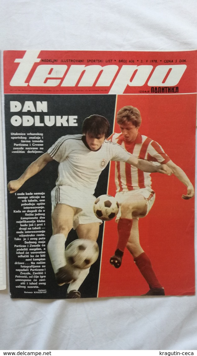 1978 TEMPO YUGOSLAVIA SERBIA SPORT FOOTBALL MAGAZINE NEWSPAPER ARGENTINA ALBIN PLANINS CHESS SAILING - Other & Unclassified