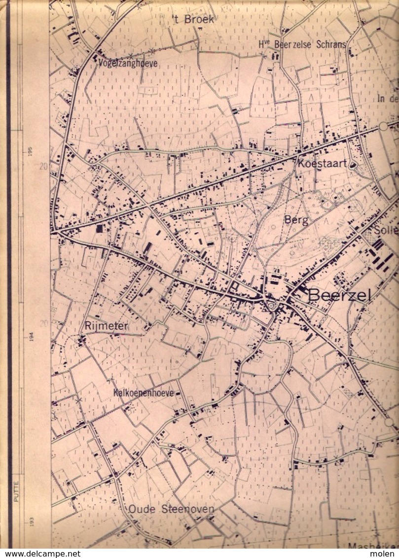 STAFKAART 1/10.000 HEIST-OP-DEN-BERG meting1951 BEERZEL SCHRIEK GROOTLO HALLAAR GOOR PIJPELHEIDE HEIKANT Tremelo S386