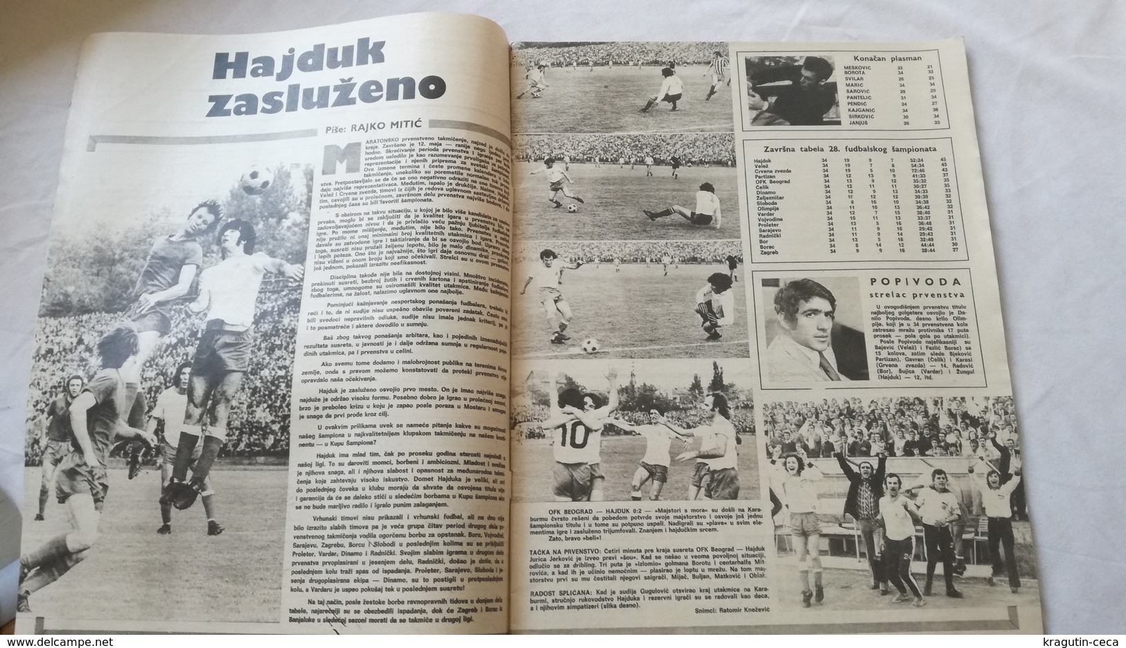 1974 TEMPO YUGOSLAVIA SERBIA SPORT FOOTBALL MAGAZINE NEWSPAPERS HAJDUK MATO GAVRAN CELIK BASKETBALL GYMNASTICS RIJEKA FC - Altri & Non Classificati