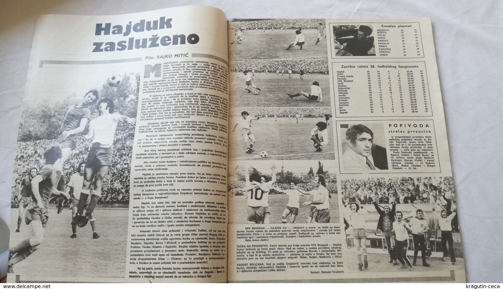 1974 TEMPO YUGOSLAVIA SERBIA SPORT FOOTBALL MAGAZINE NEWSPAPERS HAJDUK MATO GAVRAN CELIK BASKETBALL GYMNASTICS RIJEKA FC - Autres & Non Classés