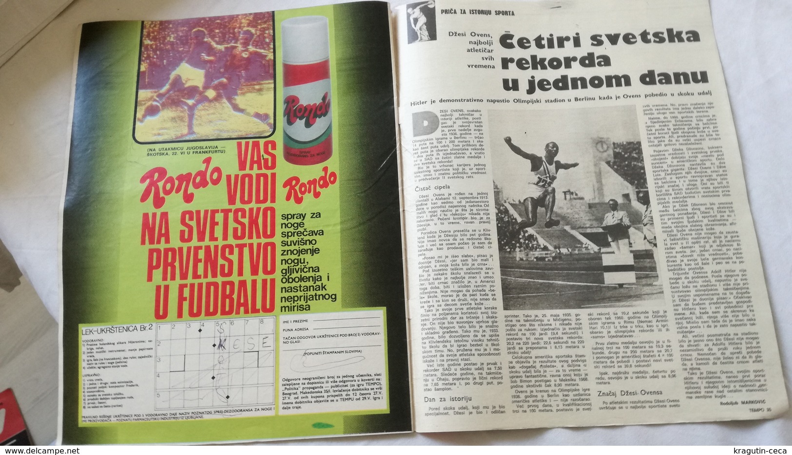 1974 TEMPO YUGOSLAVIA SERBIA SPORT FOOTBALL MAGAZINE NEWSPAPERS HAJDUK MATO GAVRAN CELIK BASKETBALL GYMNASTICS RIJEKA FC