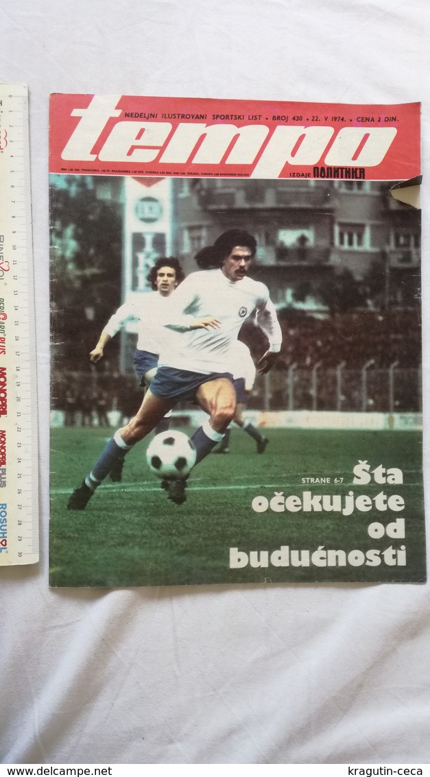 1974 TEMPO YUGOSLAVIA SERBIA SPORT FOOTBALL MAGAZINE NEWSPAPERS BASKETBALL HANDBALL RADNICKI BAYERN FC RED STAR CHAMPION - Autres & Non Classés