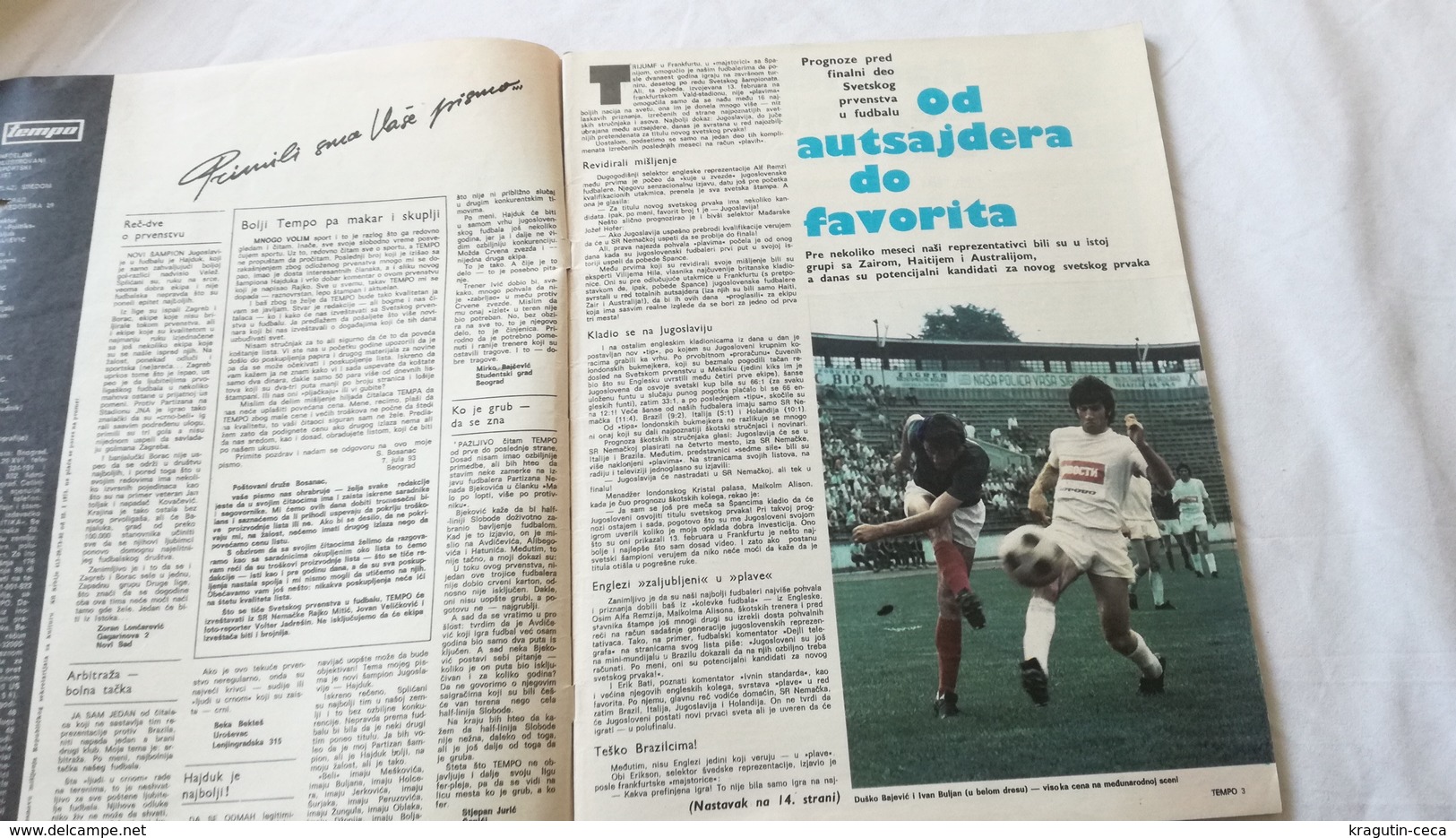 1974 TEMPO YUGOSLAVIA SERBIA SPORT FOOTBALL MAGAZINE NEWSPAPERS BASKETBALL HANDBALL RADNICKI BAYERN FC RED STAR CHAMPION