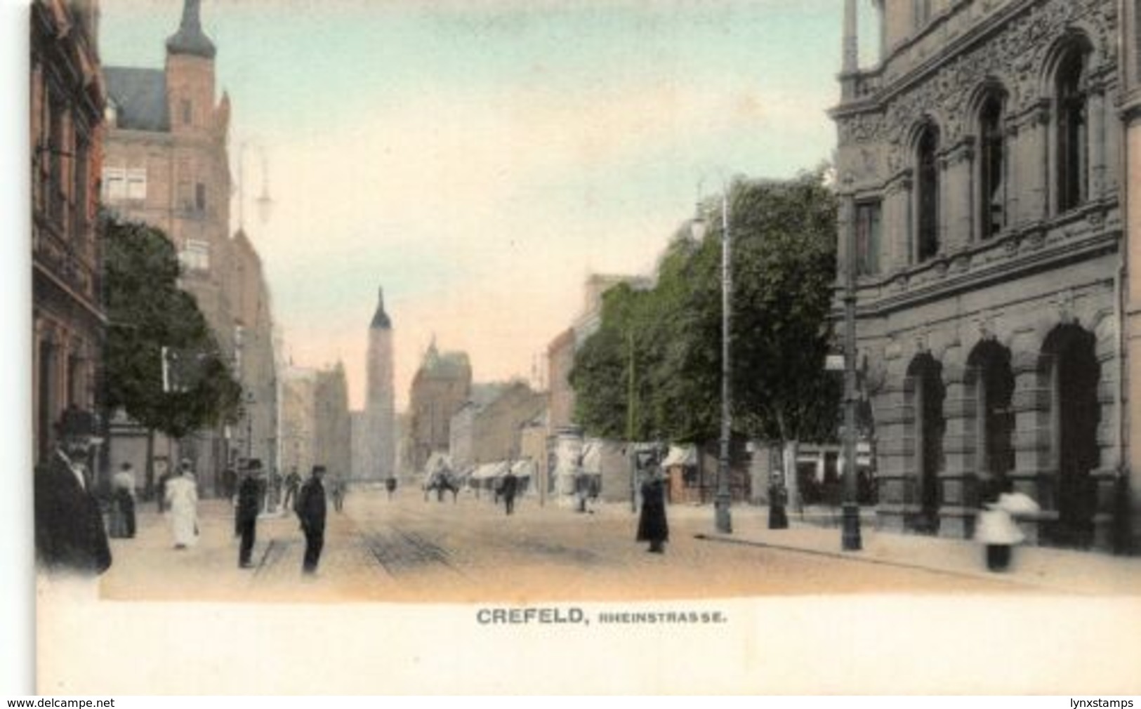 Crefeld Rheinstrasse Street Promenade Postcard - Other & Unclassified