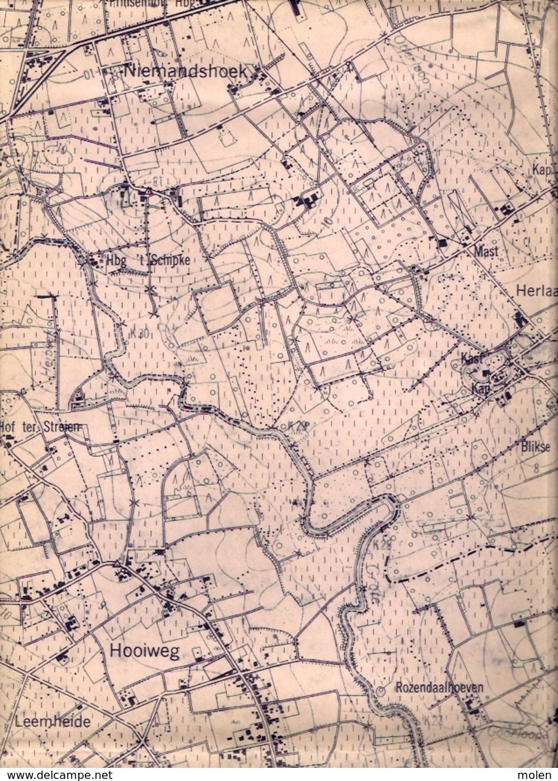 GROTE STAFKAART 1/10.000 BERLAAR meting1971 NIJLEN BOUWEL HERENTHOUT BEVEL ITEGEM BERNUM MELKOUWEN UILENBERG DORSEL S391