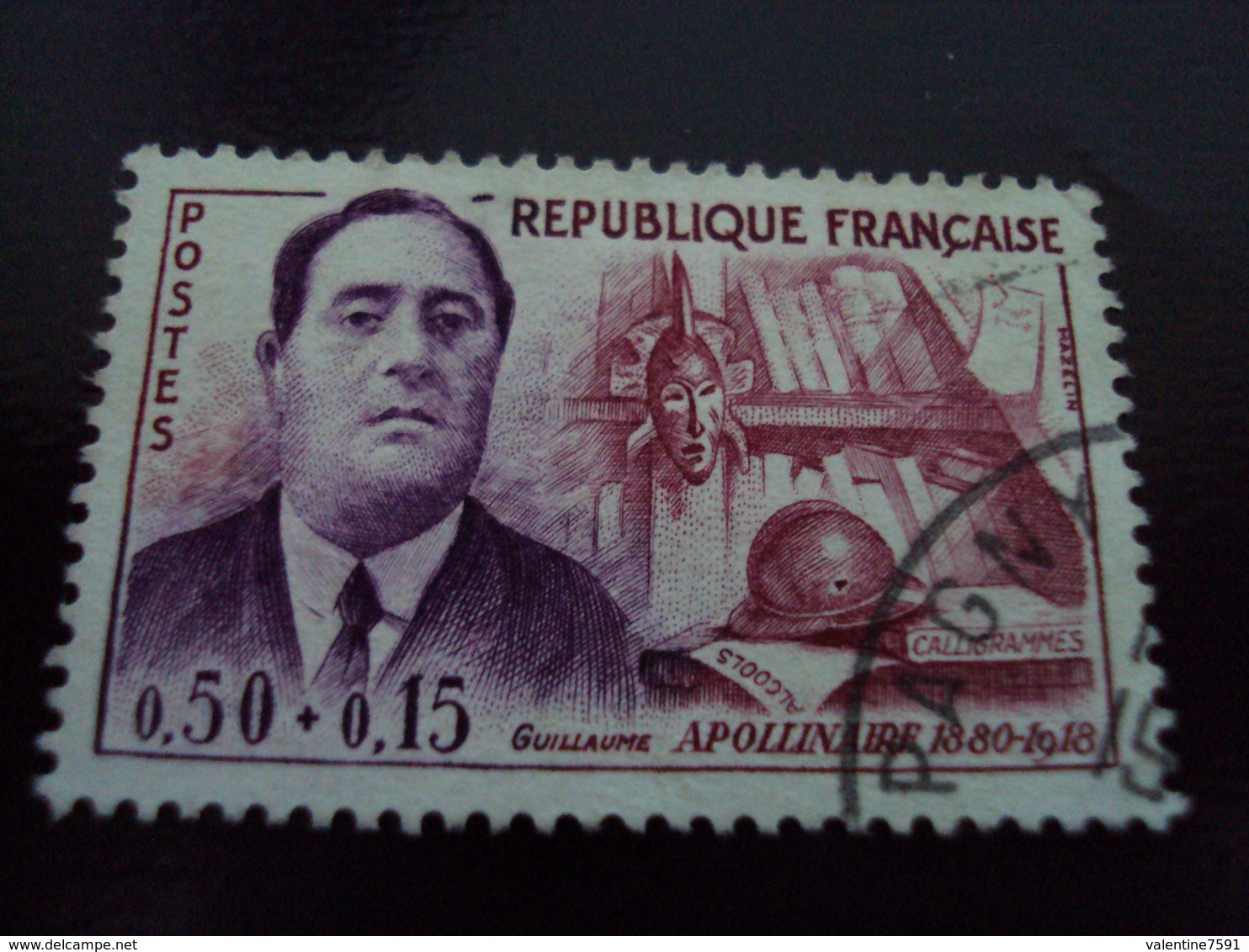 à Partir De 1960-timbre Oblitéré N°  1300   " Apollinaire    "   1.20  Euros   Photo 2 - Oblitérés