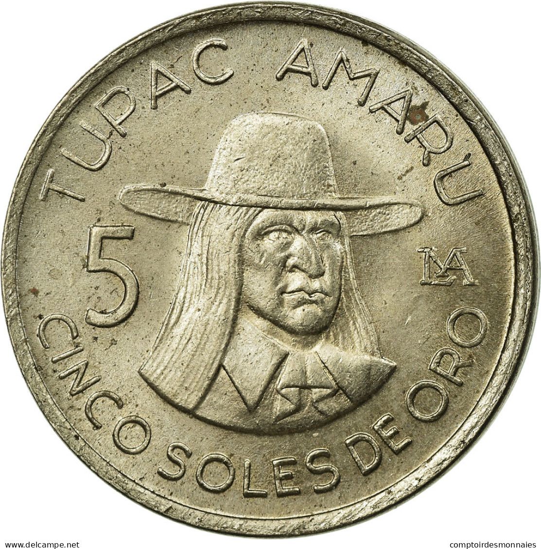 Monnaie, Pérou, 5 Soles, 1977, SUP, Copper-nickel, KM:267 - Pérou