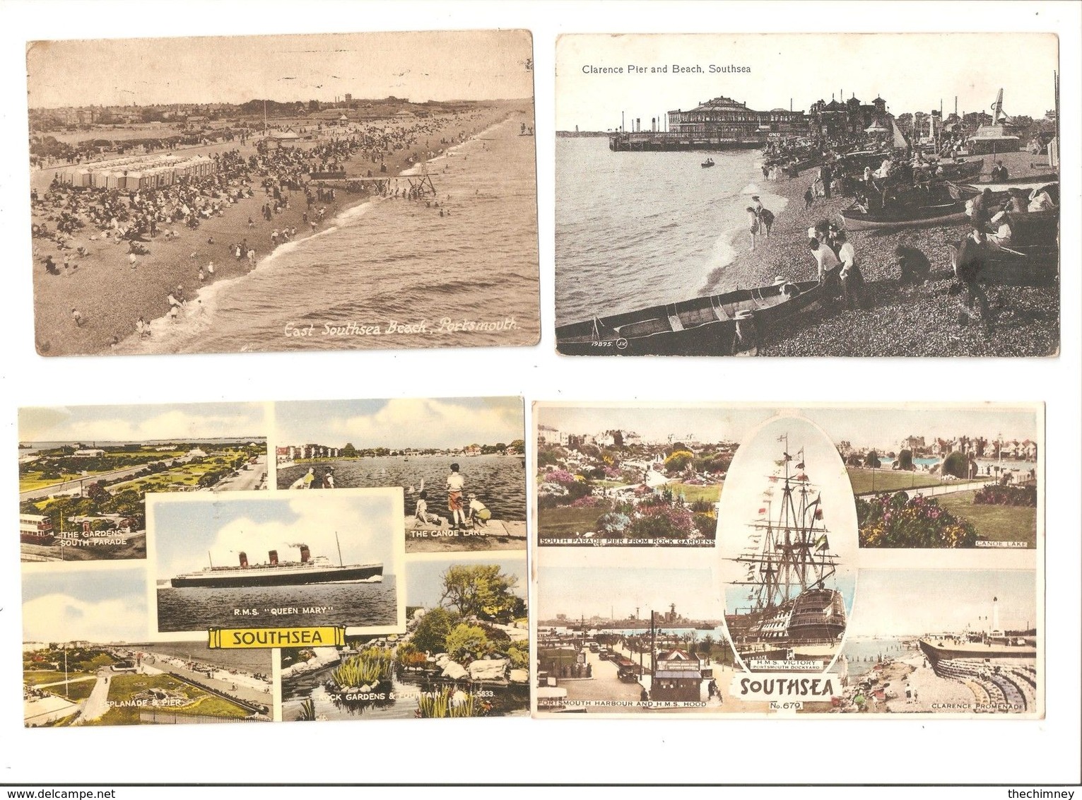 FOUR DIFFERENT OLD POSTCARDS OF SOUTHSEA Nr PORTSMOUTH HAMPSHIRE - Otros & Sin Clasificación