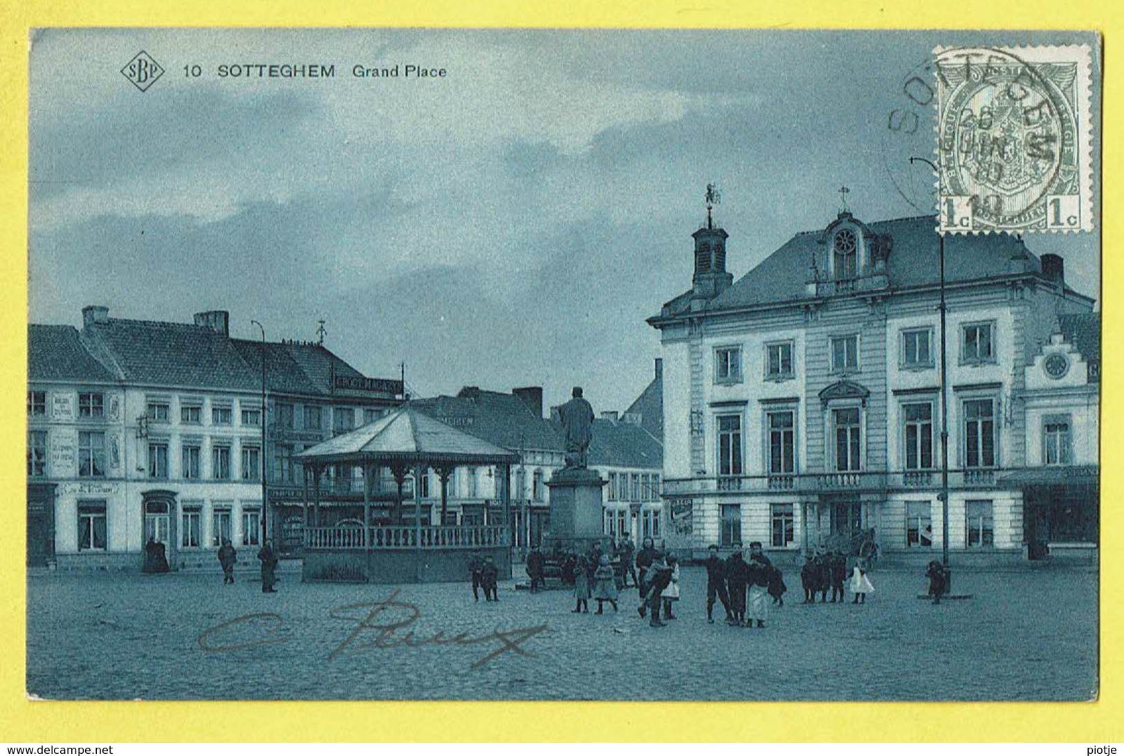 * Zottegem - Sotteghem (Oost Vlaanderen) * (SBP, Nr 10) Grand'Place, Timbre, Belle Animation, Kiosque, Kiosk, TOP - Zottegem