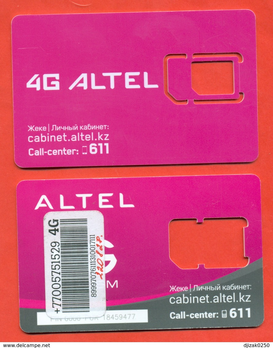 Kazakhstan. Used Plastic Card Without A Sim-card.Phonecards Altel. Two Types Of Cards. - Kazachstan