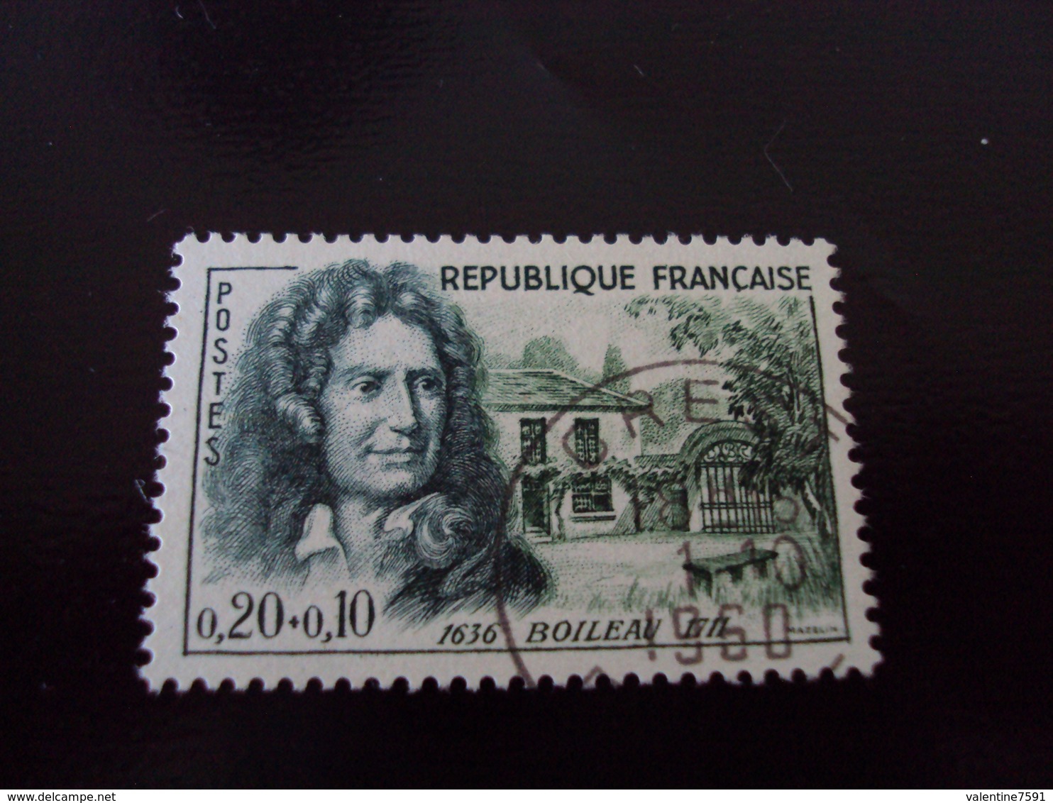 à Partir De 1960-timbre Oblitéré N° 1259    " Nicolas Boileau      "      Cote     3   Net    1.5 - Used Stamps