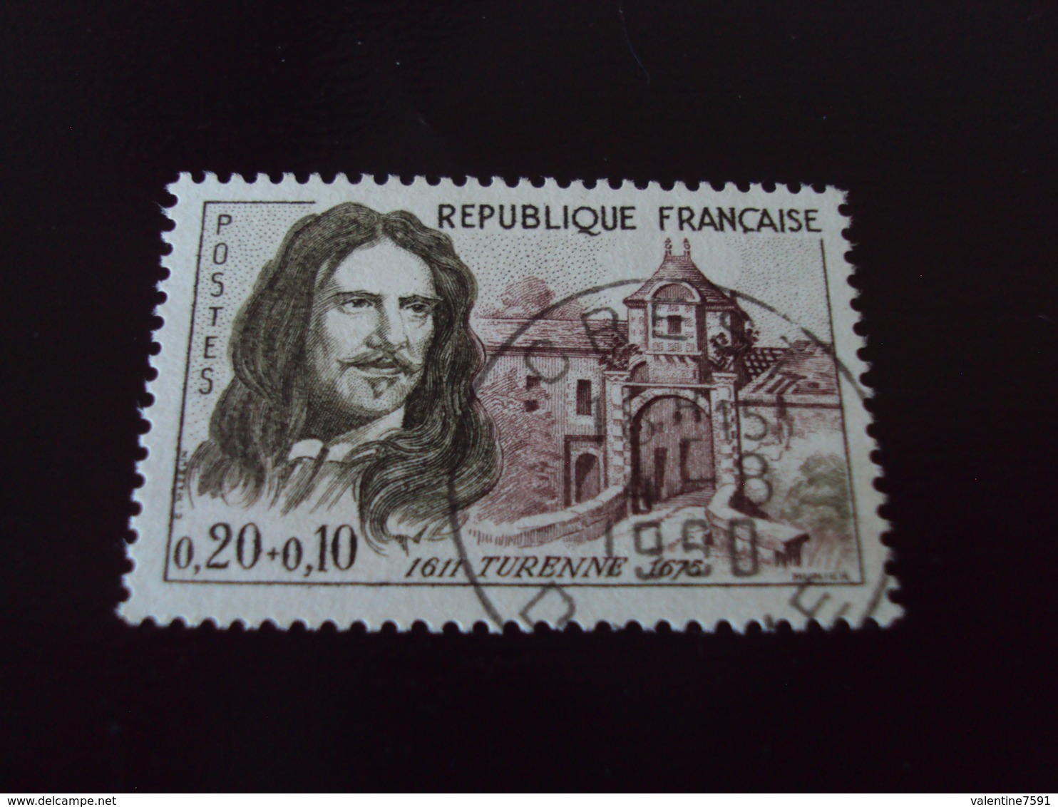 à Partir De 1960-timbre Oblitéré N° 1258    "  Henri De La Tour D Auvergne    "      Cote    3    Net        2 - Oblitérés