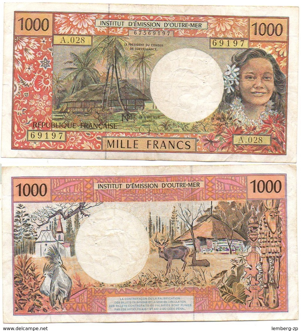 French Pacific - 1000 Francs 2002 Condition - F Pick 2g Lemberg-Zp - Papeete (French Polynesia 1914-1985)