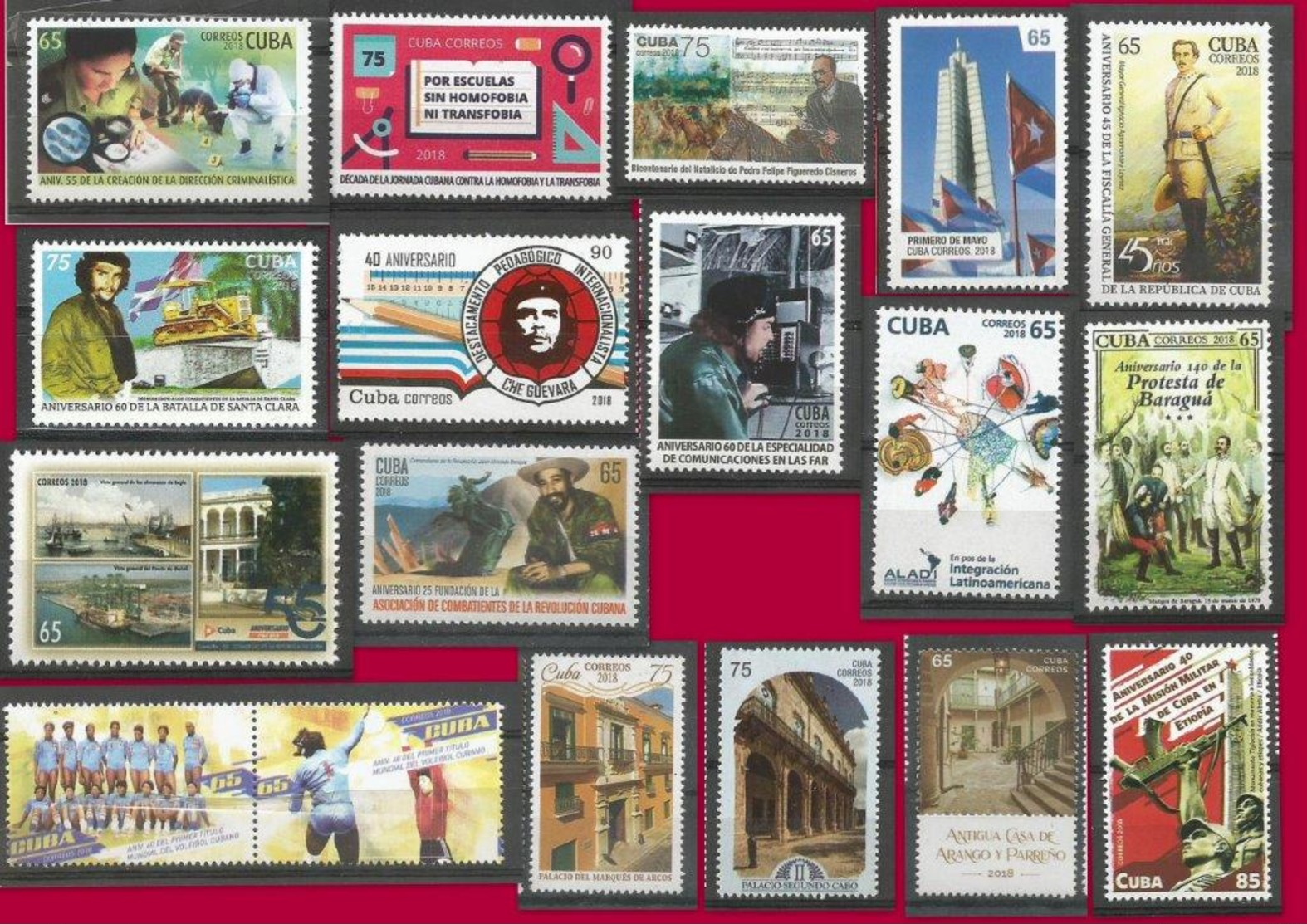 Cuba 2018 Full Year Sets (83 Sets + 6 S/S + 1 M/S) MNH Condition - Años Completos