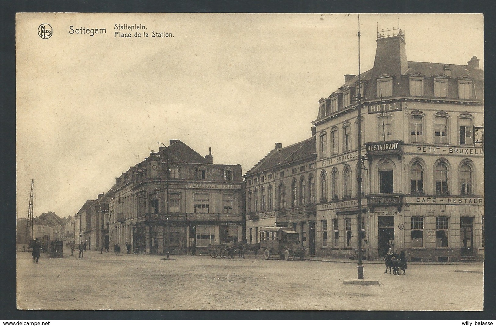 +++ CPA - SOTTEGEM - ZOTTEGEM - Place De La Station - Statieplein - Café Restaurant - Nels   // - Zottegem