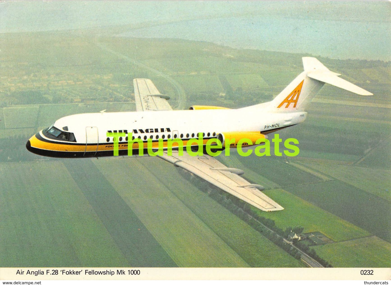 CPSM AIR ANGLIA FOKKER F 28 FELLOWSHIP MK 1000 - 1946-....: Modern Era