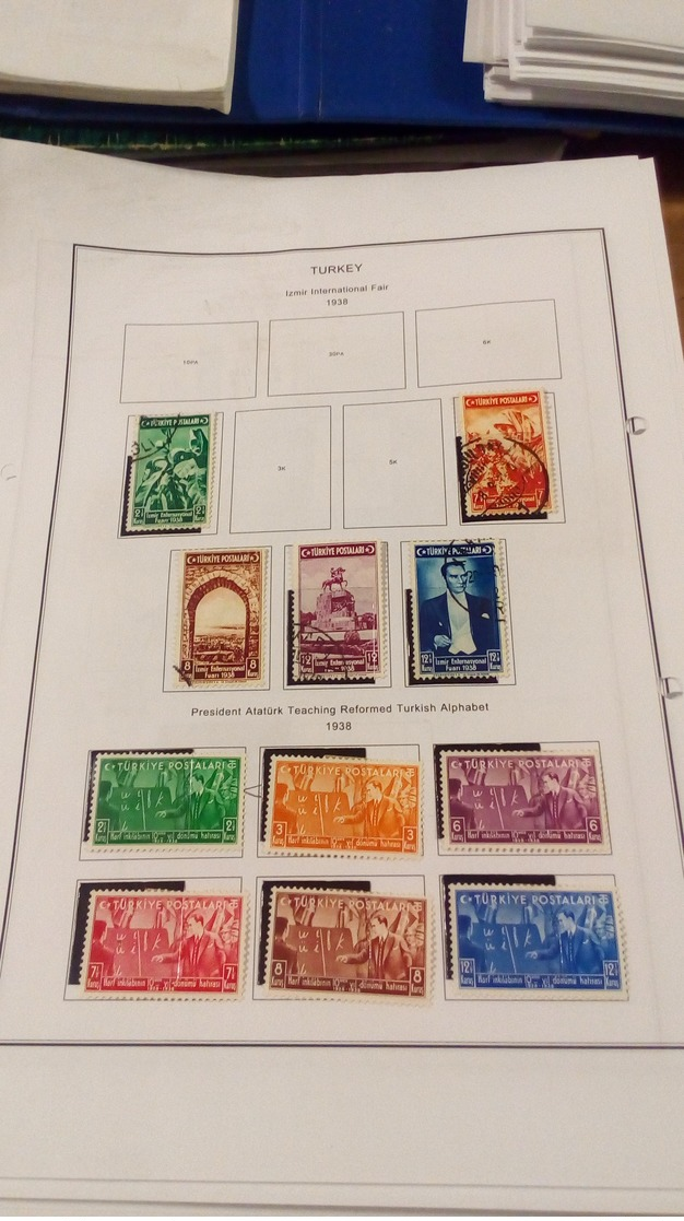 Turchia PO 1938 Pres.Ataturk Insegna Alfabeto Nuovo  Scott.799/804+Nuovi/Usati + See Scan On Scott.Page; - Nuovi