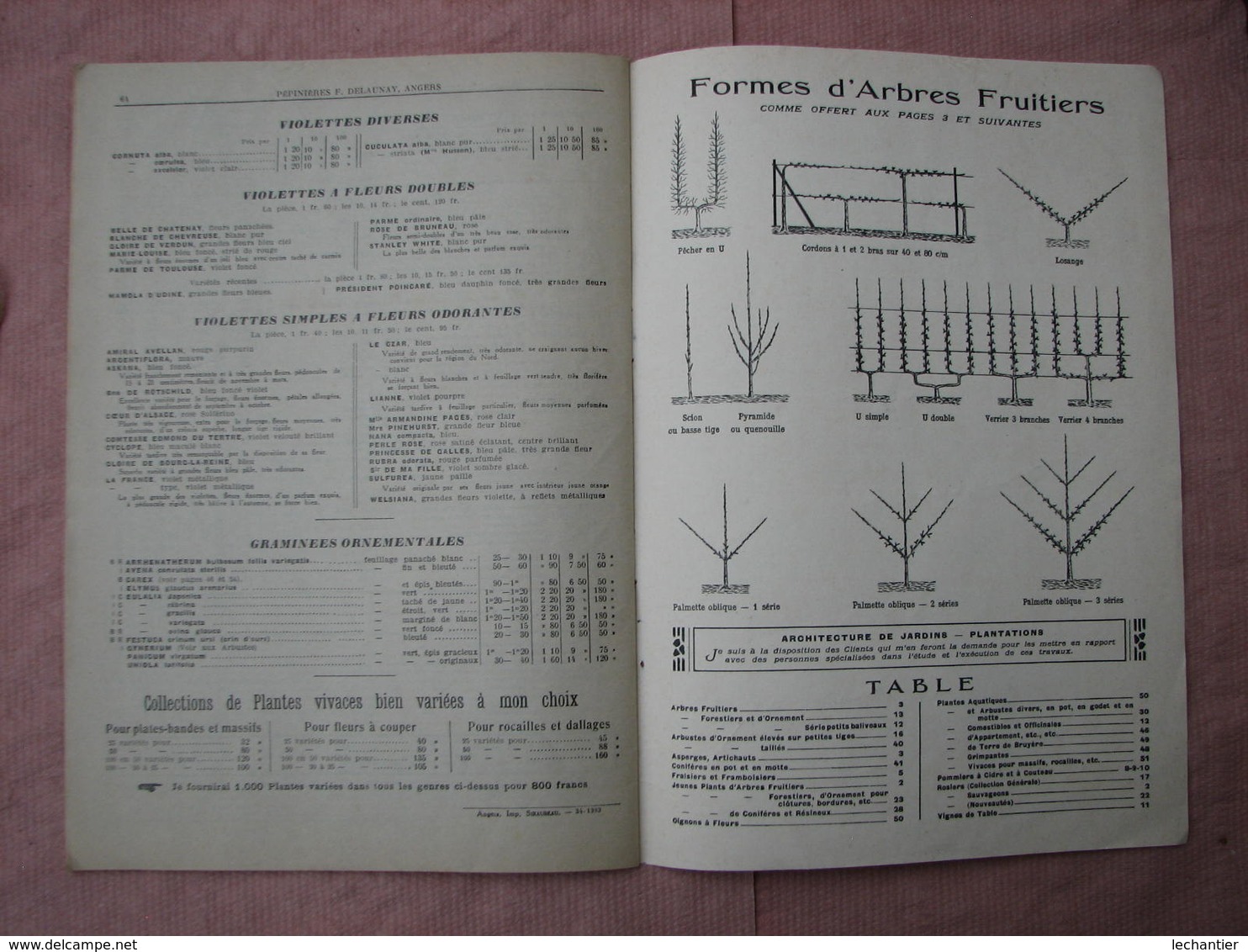 PEPINIERES  DELAUNAY  Angers - Doué La Fontaine 2 Catalogues 1934/35 Et 1936/37 TBE D'ensemble - Other & Unclassified