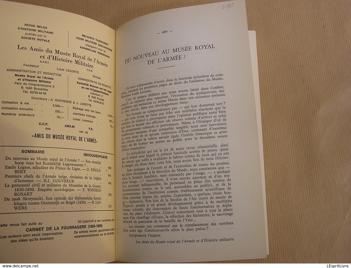 REVUE BELGE D' HISTOIRE MILITAIRE XVIII 7 Armée Titulaires Légion D'Honneur De Zaak Skrzynecki Ministère De La Guerre - Geschiedenis