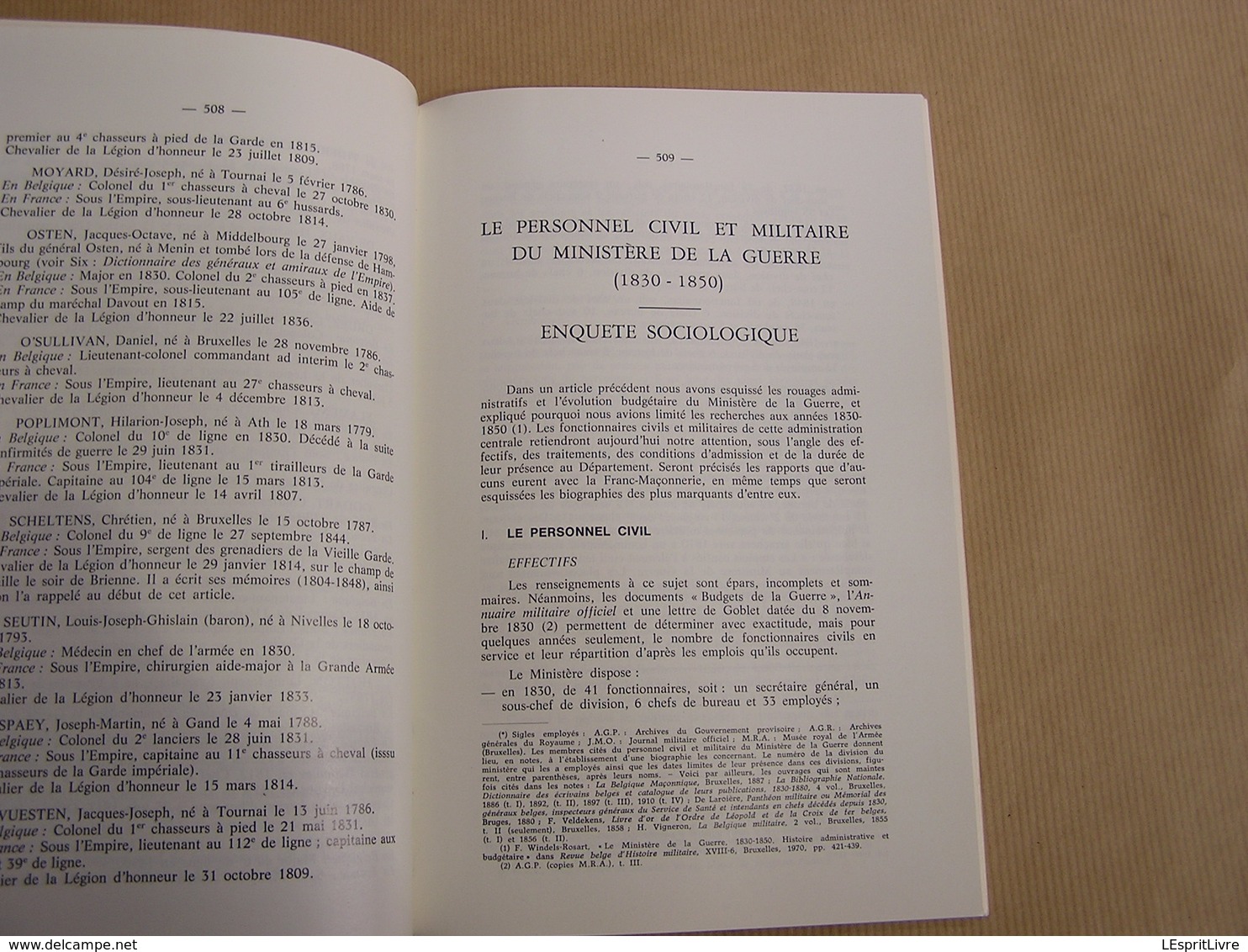 REVUE BELGE D' HISTOIRE MILITAIRE XVIII 7 Armée Titulaires Légion d'Honneur De Zaak Skrzynecki Ministère de la Guerre