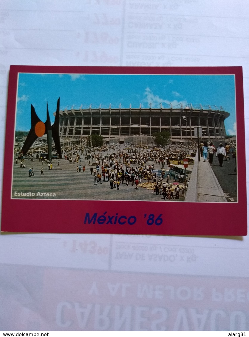 México Postcard World Cup México 86 AND Azteca Stadium - Mexico