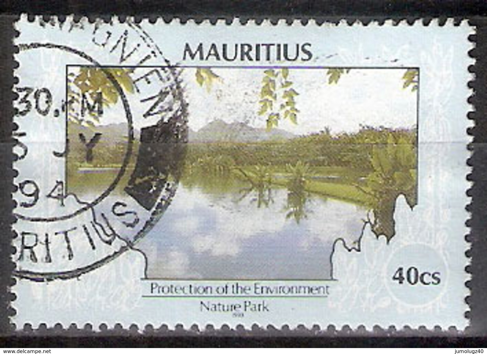 Timbre Maurice 1991 Y&T N°753 (13) Oblitéré. Nature Park 1993. 40Cs. Cote 0.30 € - Maurice (1968-...)