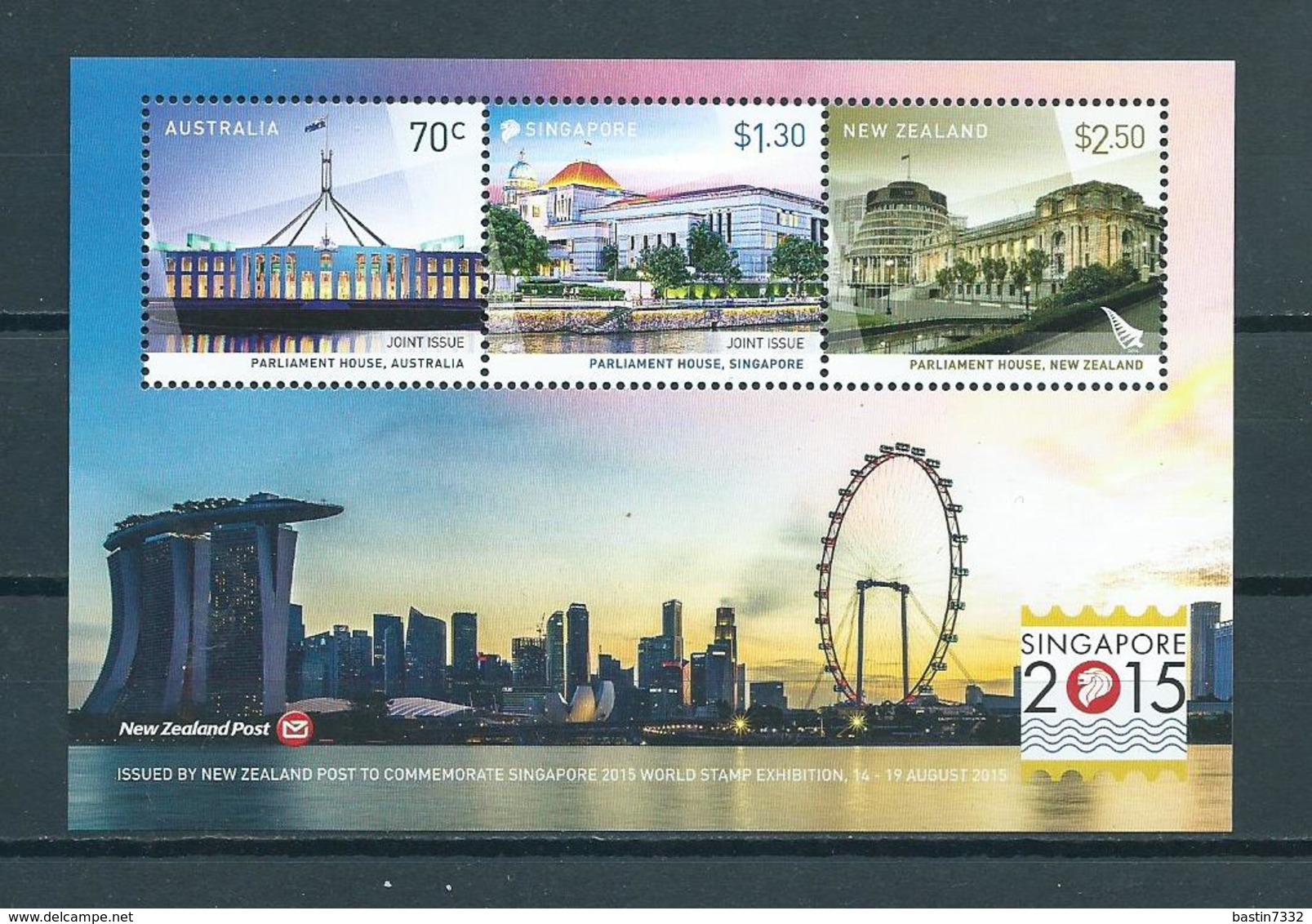 2015 Australia-Singapore-New Zealand Parliament House MNH/Postfris/Neuf Sans Charniere - Ongebruikt