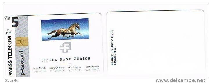 SVIZZERA (SWITZERLAND) - SWISS TELECOM  PRIVATA -  FINTER BANK ZURICH  - USED  -  RIF. 4125 - Cavalli