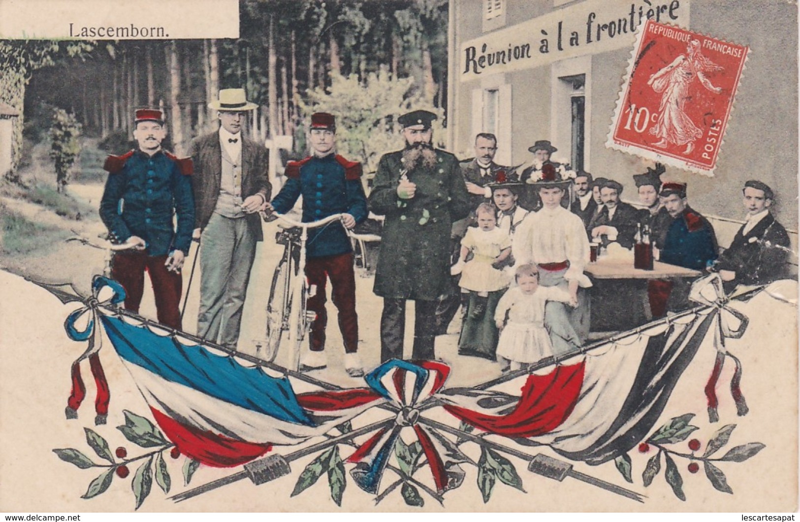 LAFRIMBOLE - LASCEMBORN "Réunion à La Frontière" 1910 (lot Pat 60) - Autres & Non Classés