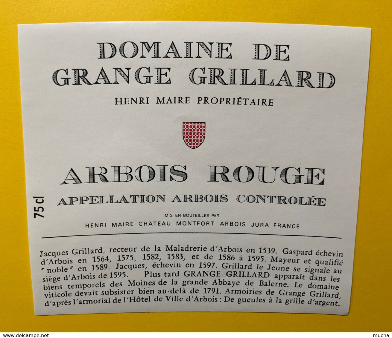 10073 - Arbois Domaine De Grange Grillard  Jura Henri Maire - Autres & Non Classés