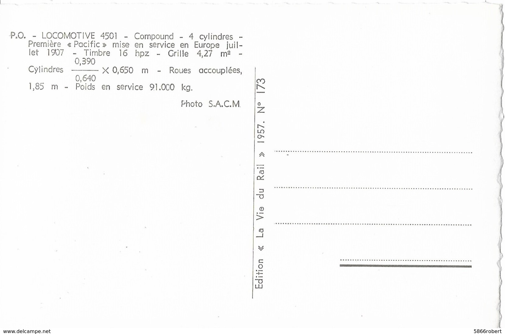 CARTE POSTALE PHOTO  ORIGINALE ANCIENNE DENTELEE : LOCOMOTIVE VAPEUR P.O. N° 4501 PREMIERE PACITIC DE 1907 DITE P.O. 231 - Materiale