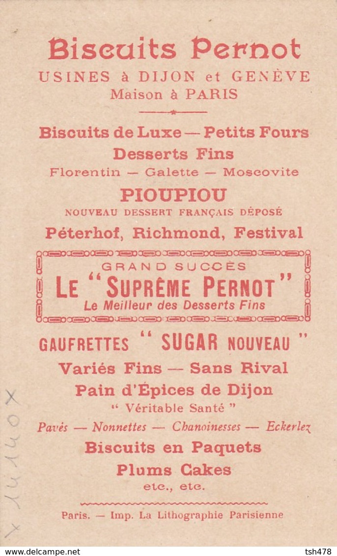 CHROMO--DIJON--BISCUITS PERNOT--( Les Marquerites )--voir 2 Scans - Pernot