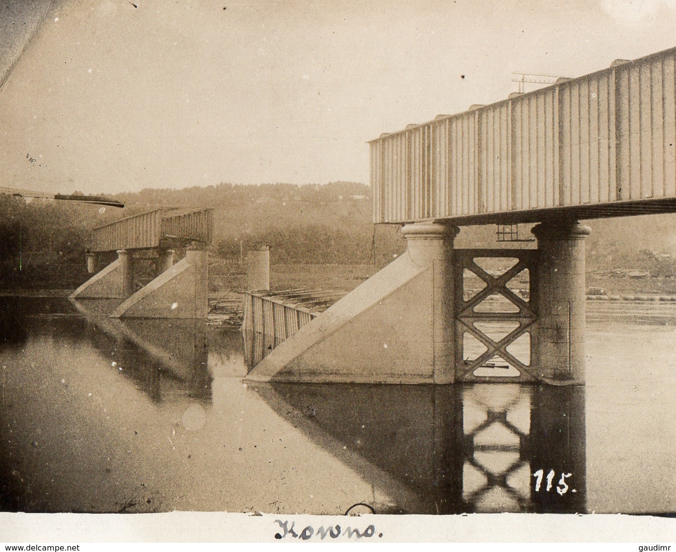 PHOTO ALLEMANDE - LITHUANIA LITUANIE - UN PONT DETRUIT A KOWNO - KAUNAS - GUERRE 1914 1918 - 1914-18