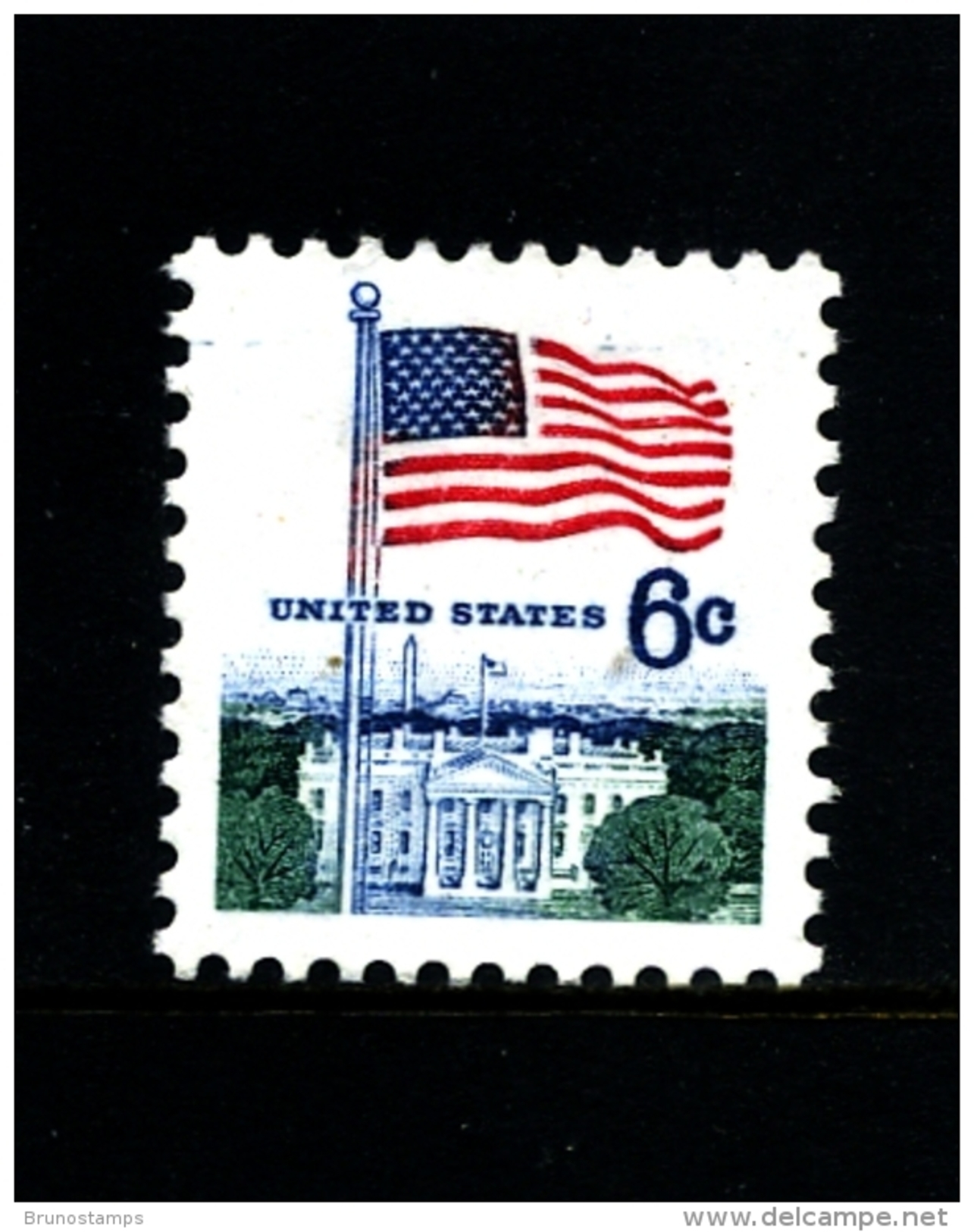 UNITED STATES/USA - 1970  6c FLAG AND WHITE HOUSE  SMALLER DESIGN  MINT NH - Unused Stamps