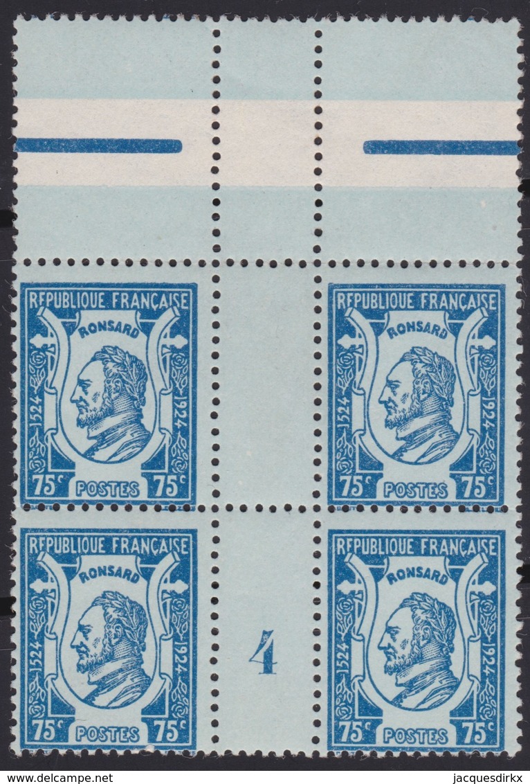 France  .     Yvert    .   209   Bloc De 4   .     **     .      Neuf  SANS  Charniere    .   /   .    MNH - Unused Stamps