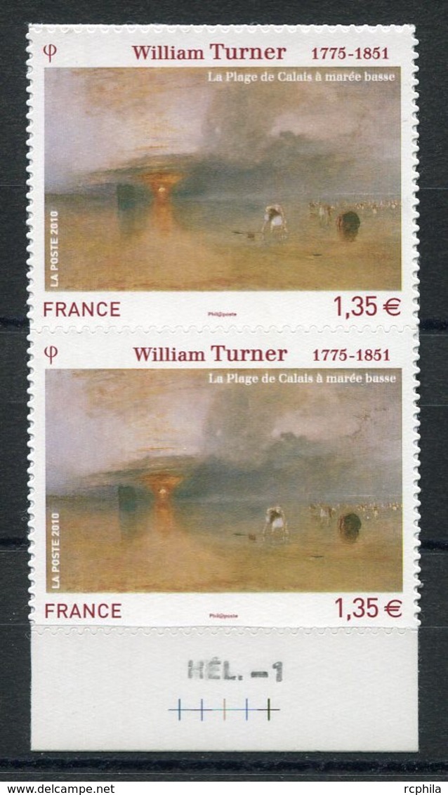 RC 11820 FRANCE N° 402 PAIRE WILLIAM TURNER TABLEAU AUTOADHÉSIFS COTE 16,00€ TB - Autres & Non Classés