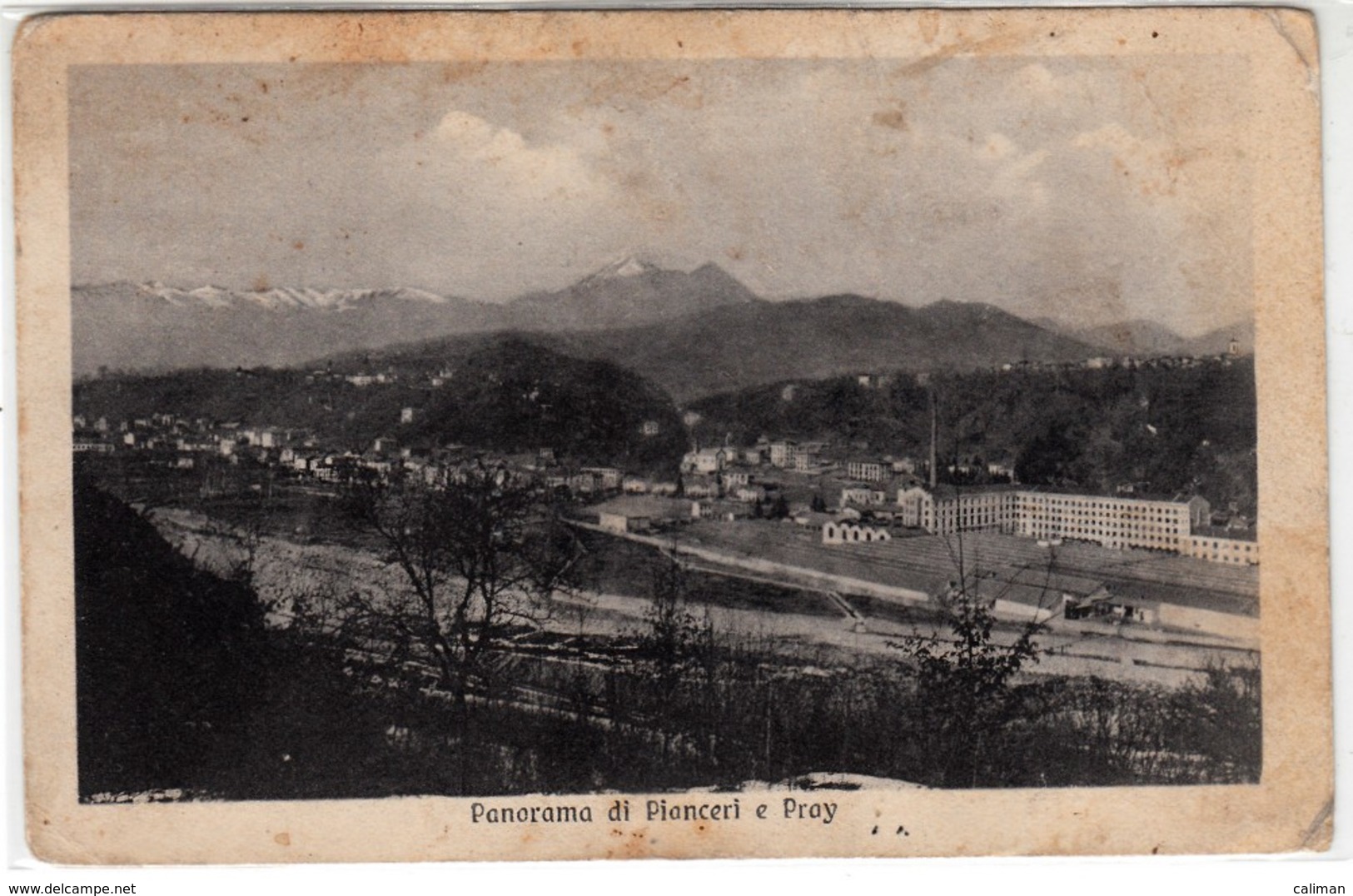 PANORAMA DI PIANCERI E PRAY BIELLA - CARTOLINA SPEDITA PRIMI DEL 1900 - Biella