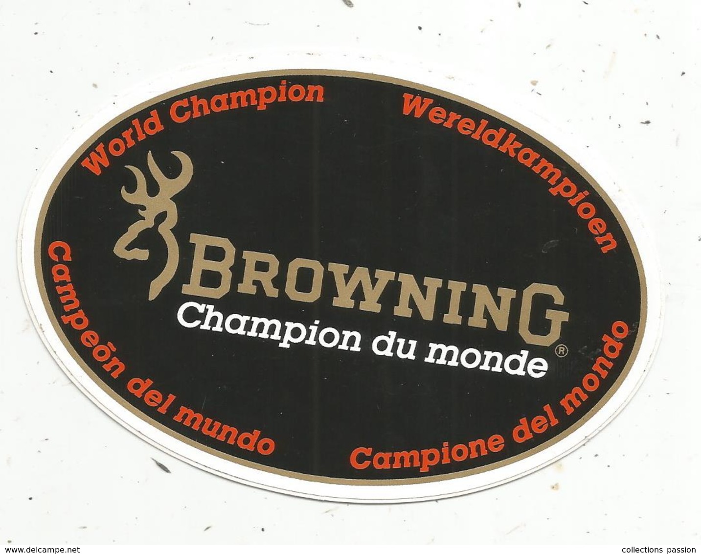 Autocollant , BROWNING , Champion Du Monde - Adesivi