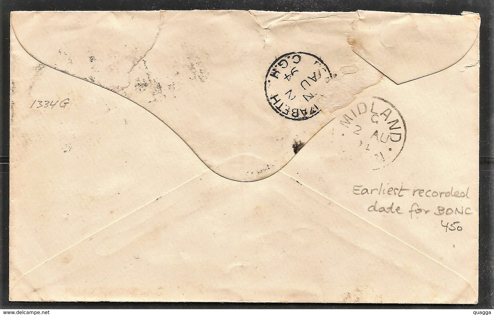 Cape Of Good Hope 1894. BONC 450 = VENTERSTAD Proving Cover. Railway Cancel MIDLAND. - Kap Der Guten Hoffnung (1853-1904)