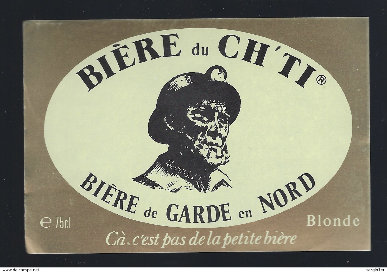 étiquette Bière France: Bière De Garde En Nord Blonde CH'TI   "Mineur, Casque" Cà C'est Pas De La Petite Bière - Bière
