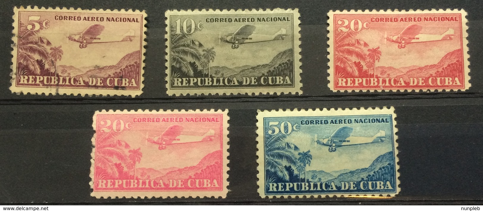 CUBA 1931 Air Set Mint Hinged, 5 Cent Value Used - Used Stamps