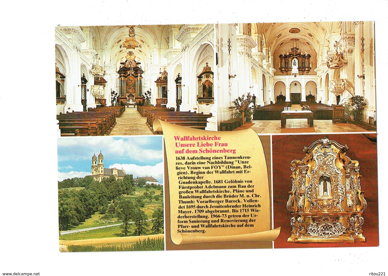 Cpm -  ELLWANGEN - Multivues - Intérieur église - Orgue Orgues Organ - Ellwangen